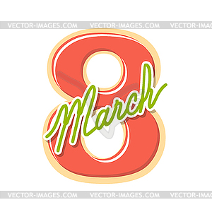 8 марта Международный женский день. Символ праздника. - векторизованный клипарт