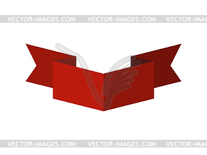 Ribbon template red. Decorative tape for heraldry. - vector clip art
