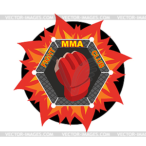 MMA logo. Fighting glove. Emblem for sports team an - vector clipart