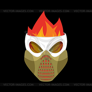 Skeleton head paintball helmet. Skull protective - vector clipart