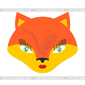 Fox face. Cute she-fox head. element for kids design - vector clipart