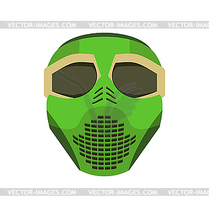 Protective helmet Scary. Sports respirator future. - vector clipart