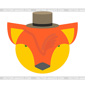 Fox face. Cute she-fox head. element for kids design - vector clipart
