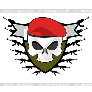 Military emblem. Army logo. Soldiers badge. Skull i - vector clip art