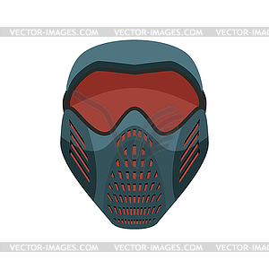 Protective helmet Scary. Sports respirator future. - vector clip art