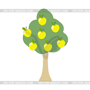 Apple tree . Garden wood with apples - royalty-free vector clipart