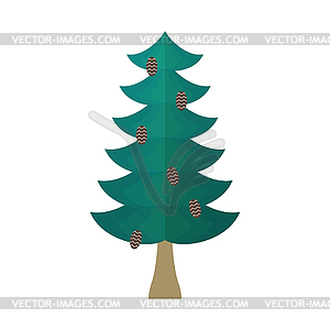 Fir with cones . fir-tree. Christmas - vector clip art