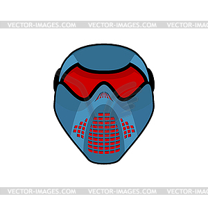 Protective helmet Scary. Sports respirator future. - vector clipart