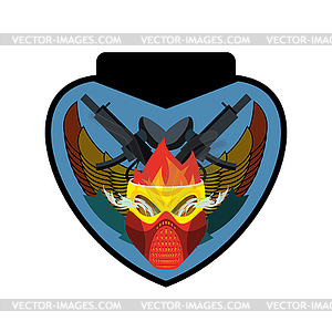 Paintball logo. Military emblem. Army sign. Skull i - vector clip art