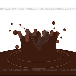 Splash chocolate. Brown sweet drops - vector image