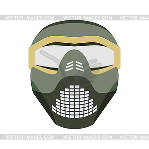 Protective helmet Scary. Sports respirator future. - vector image