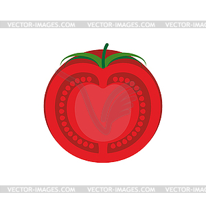 Tomato slice . Red juicy vegetables - vector image