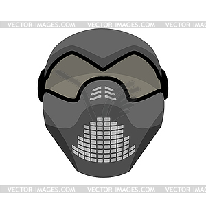 Protective helmet Scary. Sports respirator future. - vector image