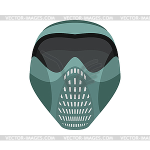 Protective helmet Scary. Sports respirator future. - vector clipart