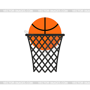 Basketball ball in ring emblem. Sports logo. Playin - vector clip art