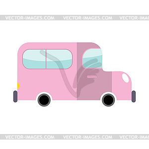 Car pink . Transport. Auto in cartoo - vector clipart