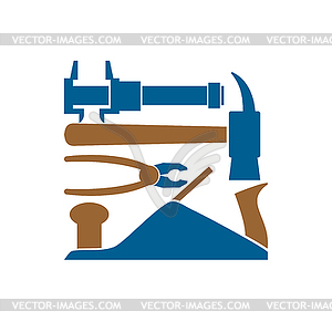 Repair logo. Repairs Tool emblem. Instrument sign. - vector clip art