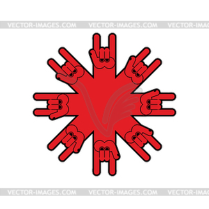 Rock hand symbol of music. Rock and roll emblem - vector clipart