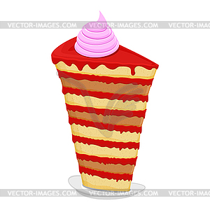 Piece of cake high. Great sweets. Pie for - vector clipart / vector image