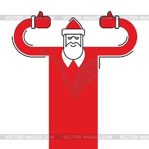 Santa Claus . Granddad in red suit and white - vector clip art