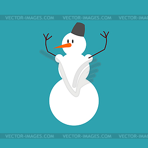 Snowman . Snow hero for new year. Christmas - vector clipart