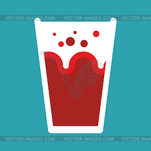 Tomato juice glass . Nectar of tomatoes. Red - vector clipart