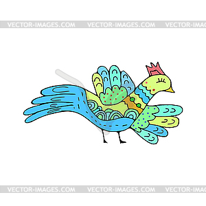 Bird Doodle. Ethnic Hand drawing birdie - vector image
