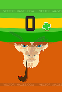 Leprechaun with red beard. St. Patricks Day - royalty-free vector clipart