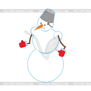 Snowman . Snow hero for new year. Christmas - color vector clipart