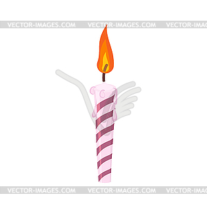 Candle birthday cake. Festive red candle - vector clipart