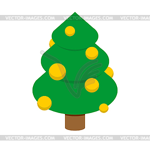 Christmas tree isometric style. Decorated fir - color vector clipart