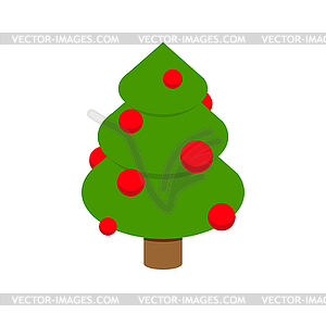 Christmas tree isometry. Decorated fir geometry - vector clipart