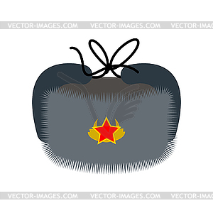 Russian earflaps hat. Winter Warm hat made of fur i - vector image