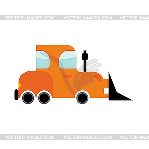 Bulldozer . Transport. Grader in car - royalty-free vector clipart