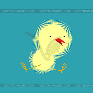 Chick . Small Chicken. little farm yellow bird - vector image