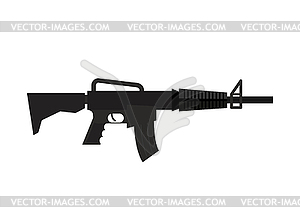 Rifle . Machine gun. Military weapon - white & black vector clipart