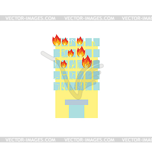 Пожар в здании. Пламя офисных окон. поджог - клипарт в векторе / векторное изображение