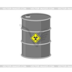 Radioactive waste barrel. Toxic refuse keg. - vector clipart