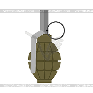 Military Grenade green. Army explosives. Soldiery - vector image