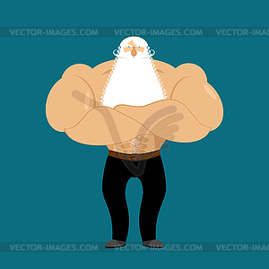 Retired athlete. Strong grandfather fitness. Old ma - vector EPS clipart