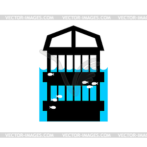 Flood Building. Flooding house. many of water - vector clipart