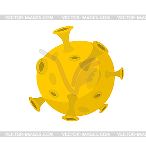 Moon cartoon style. Yellow Planet of solar system - vector clipart