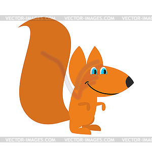 Squirrel . Funny wild animal with bushy tail - vector image