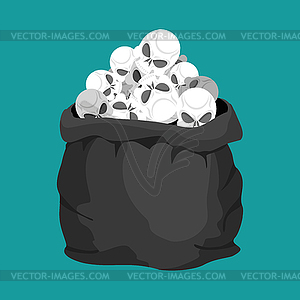 Skulls sack. death bag. sackful skeleton head - vector clip art