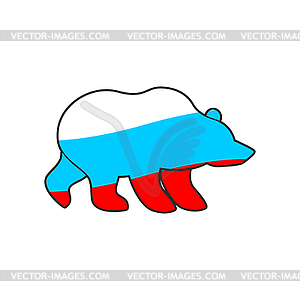 Bear Russia flag emblem. National Traditional - vector image