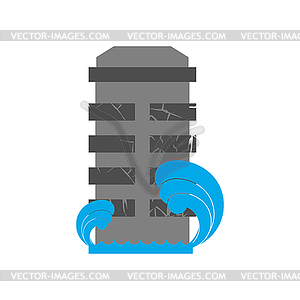 Строительство Цунами. Наводнение дом. много воды - клипарт в формате EPS