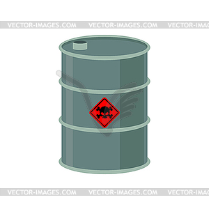 Toxic waste barrel. Radioactive industry garbage - vector image