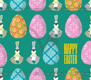 Happy Easter. Easter seamless pattern. Traditional - vector image