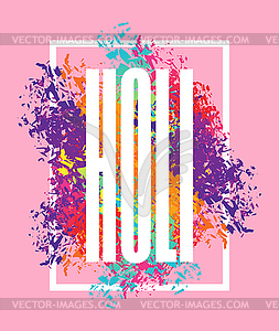 Holi celebration. Color stain of brush. Logo for - vector clip art