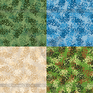 Military seamless pattern. Set army texture. - vector clipart